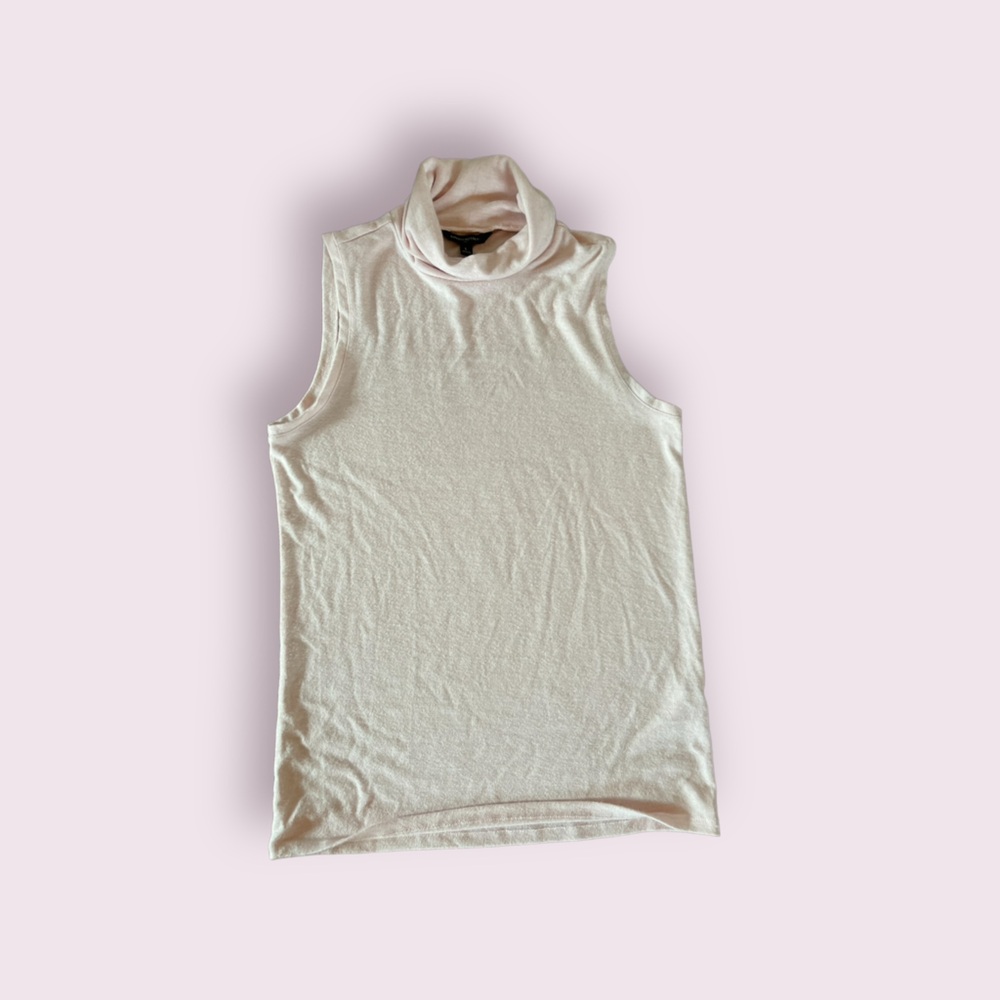 Banana Republic Cream Sleeveless Turtleneck Tank Top